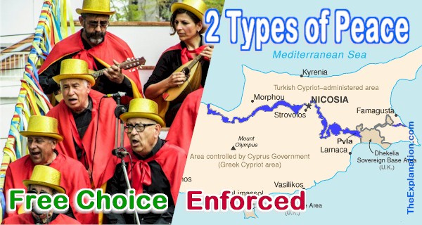Cyprus and free choice peace of Greeks and Turks in Pyla in the Demarcation Zone.