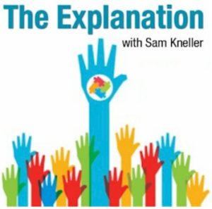 The Explanation podcast square logo.