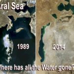 The Aral Sea in 1989 and 2014. Diverting water has wasted this Sea and wrecked havoc with the livelihoods of those generations which depended on it.