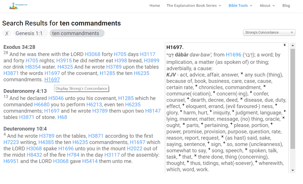 Ten Commandments. Click on H1697