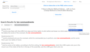 Ten Commandments. Switch to Strong's Concordance